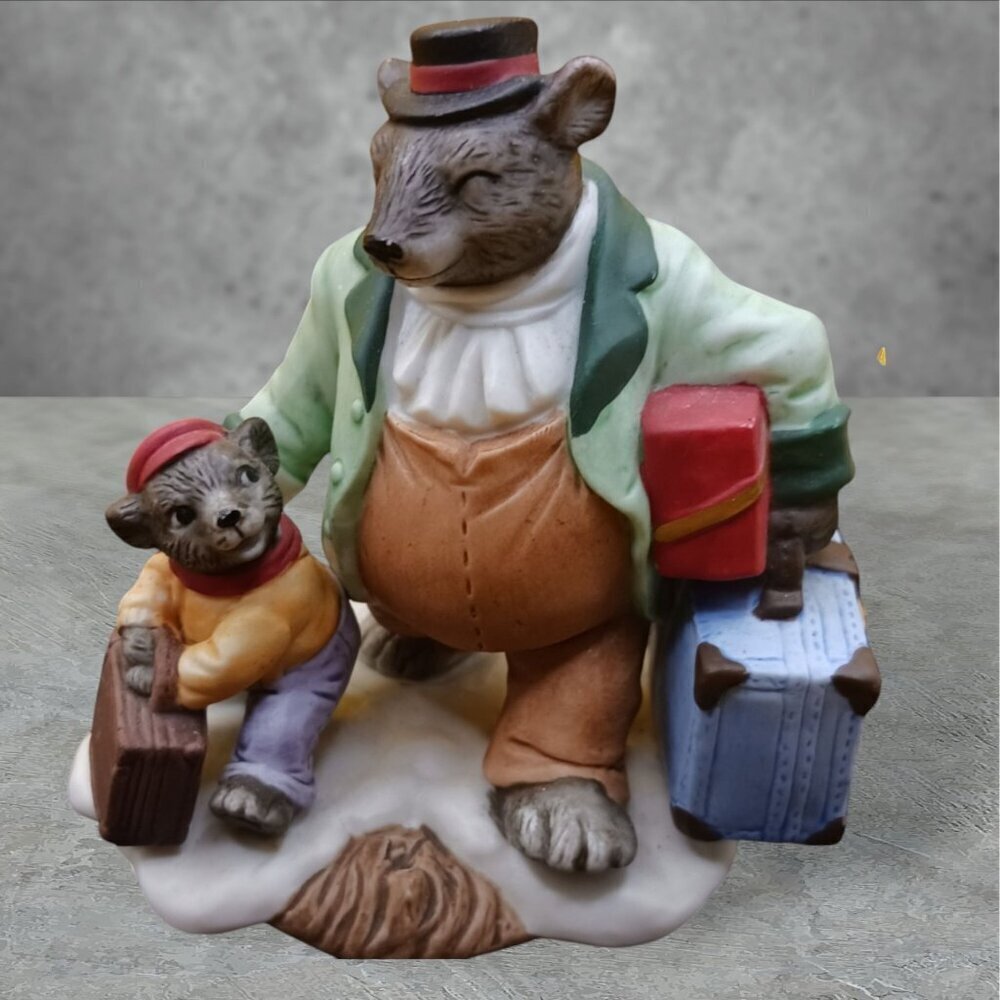 Fitz & Floyd vtg christmas hamlet mr.grizzly